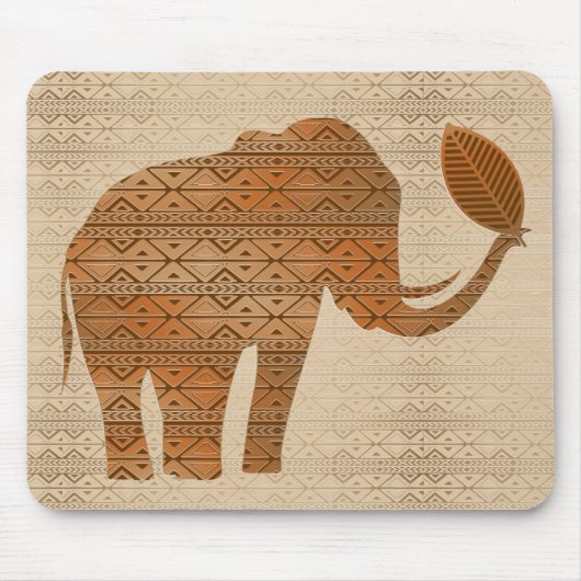 Elephant Tribal Kunstontwerp Muismat (Voorkant)