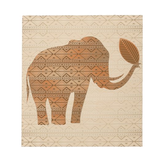 Elephant Tribal Kunstontwerp Notitieblok (Voorkant)