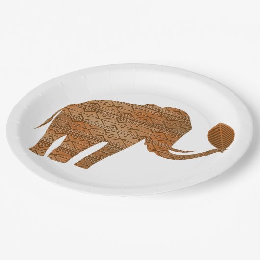 Elephant Tribal Kunstontwerp Papieren Bordje (Gekanteld)