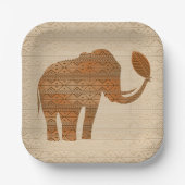 Elephant Tribal Kunstontwerp Papieren Bordje (Voorkant)