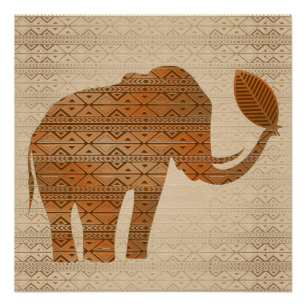 Elephant Tribal Kunstontwerp Perfect Poster