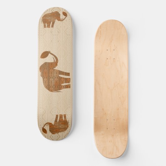 Elephant Tribal Kunstontwerp Persoonlijk Skateboard (Voorkant)