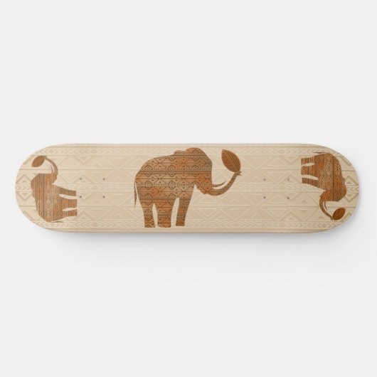 Elephant Tribal Kunstontwerp Persoonlijk Skateboard (Horizontaal)