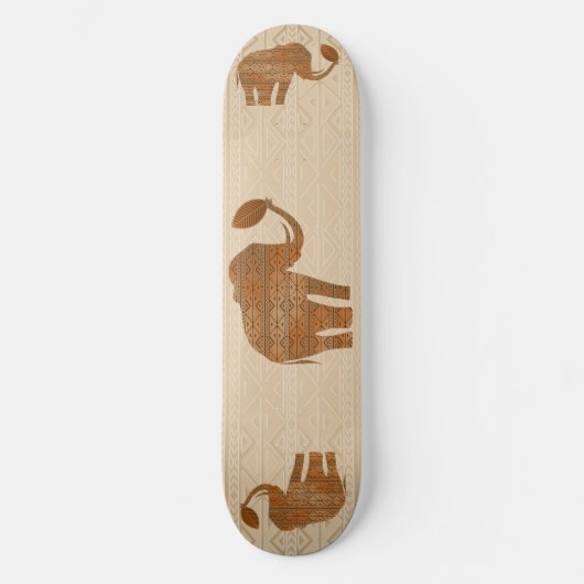 Elephant Tribal Kunstontwerp Persoonlijk Skateboard (Voorkant)