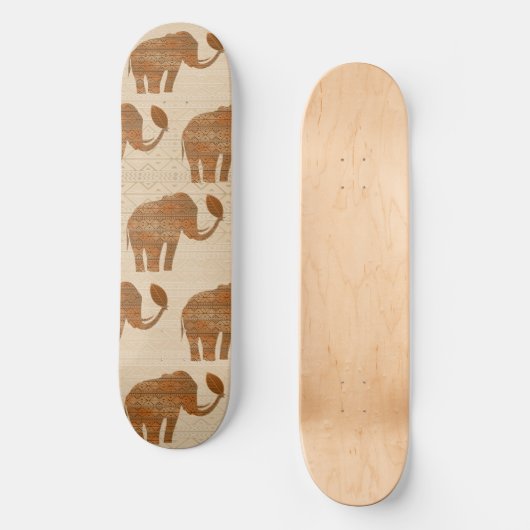 Elephant Tribal Kunstontwerp Persoonlijk Skateboard (Voorkant)