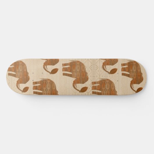 Elephant Tribal Kunstontwerp Persoonlijk Skateboard (Horizontaal)