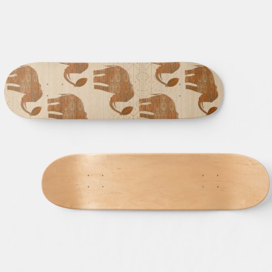 Elephant Tribal Kunstontwerp Persoonlijk Skateboard (Horizontaal)