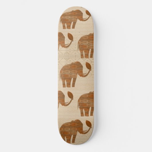 Elephant Tribal Kunstontwerp Persoonlijk Skateboard (Voorkant)