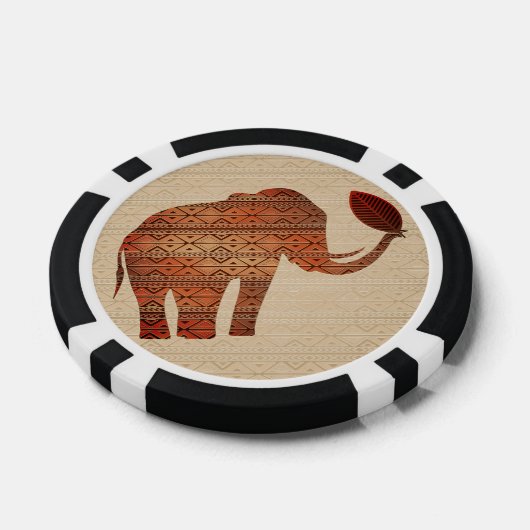 Elephant Tribal Kunstontwerp Poker Chips (Enkel)