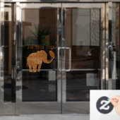 Elephant Tribal Kunstontwerp Raamsticker (Kantoordeur)