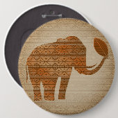 Elephant Tribal Kunstontwerp Ronde Button 6,0 Cm (Voorkant /achterkant)