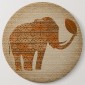 Elephant Tribal Kunstontwerp Ronde Button 6,0 Cm (Voorkant)