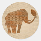 Elephant Tribal Kunstontwerp Ronde Sticker (Voorkant)