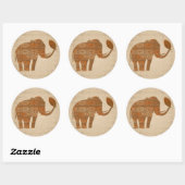 Elephant Tribal Kunstontwerp Ronde Sticker (Vel)