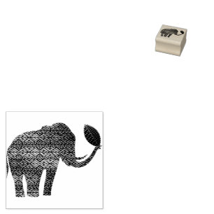 Elephant Tribal Kunstontwerp Rubberstempel