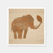 Elephant Tribal Kunstontwerp Servet (Voorkant)