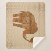 Elephant Tribal Kunstontwerp Sherpa Deken (Voorkant)