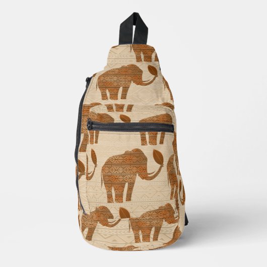 Elephant Tribal Kunstontwerp Sling Bag (Voorkant)