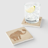 Elephant Tribal Kunstontwerp Stenen Onderzetter (Zijkant)