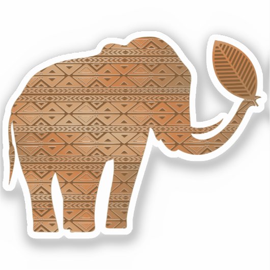 Elephant Tribal Kunstontwerp Sticker (Voorkant)