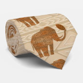 Elephant Tribal Kunstontwerp Stropdas (Opgerold)