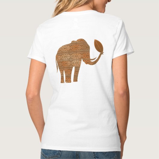 Elephant Tribal Kunstontwerp T-shirt (Achterkant)