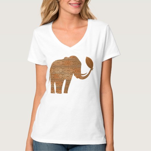 Elephant Tribal Kunstontwerp T-shirt (Voorkant)