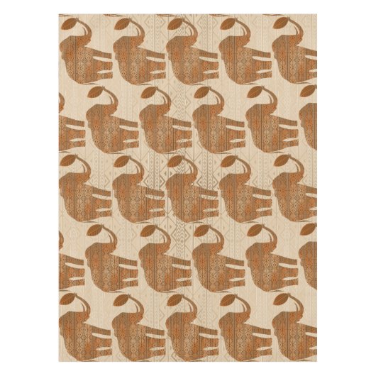 Elephant Tribal Kunstontwerp Tafelkleed (Voorkant)