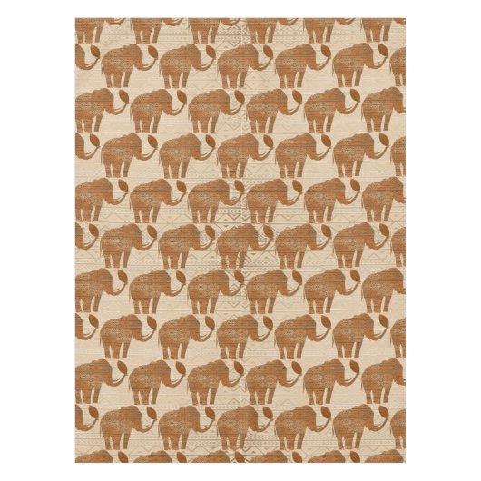 Elephant Tribal Kunstontwerp Tafelkleed (Voorkant)