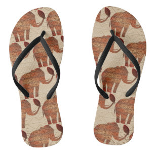 Elephant Tribal Kunstontwerp Teenslippers