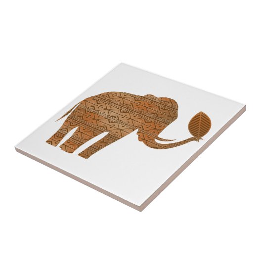 Elephant Tribal Kunstontwerp Tegeltje (Zijkant)