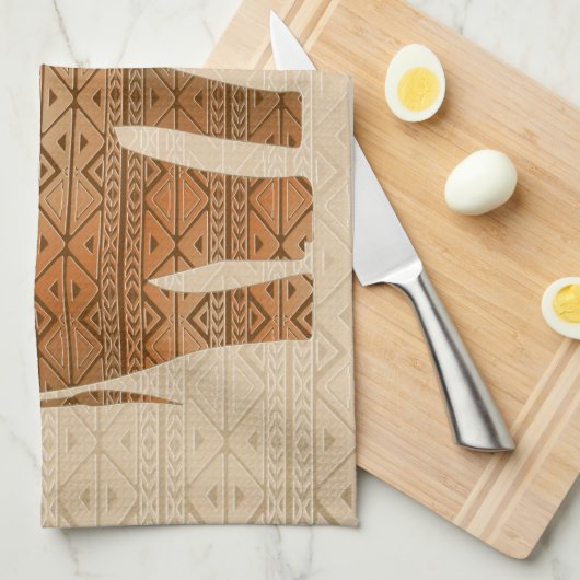 Elephant Tribal Kunstontwerp Theedoek (Quarter Fold)