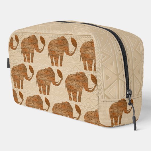 Elephant Tribal Kunstontwerp Toilettasje (Rechterhoek)