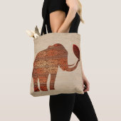 Elephant Tribal Kunstontwerp Tote Bag (Dichtbij)