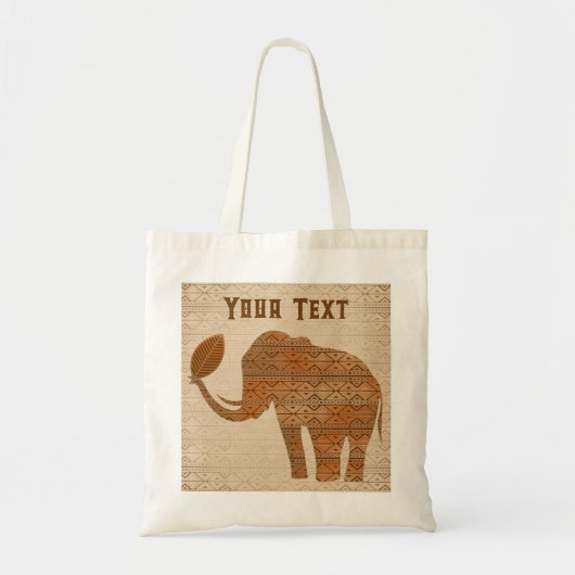 Elephant Tribal Kunstontwerp Tote Bag (Voorkant)