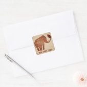 Elephant Tribal Kunstontwerp Vierkante Sticker (Envelop)