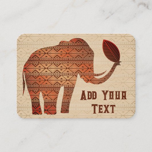 Elephant Tribal Kunstontwerp Visitekaartje (Voorkant)