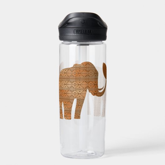 Elephant Tribal Kunstontwerp Waterfles (Achterkant)