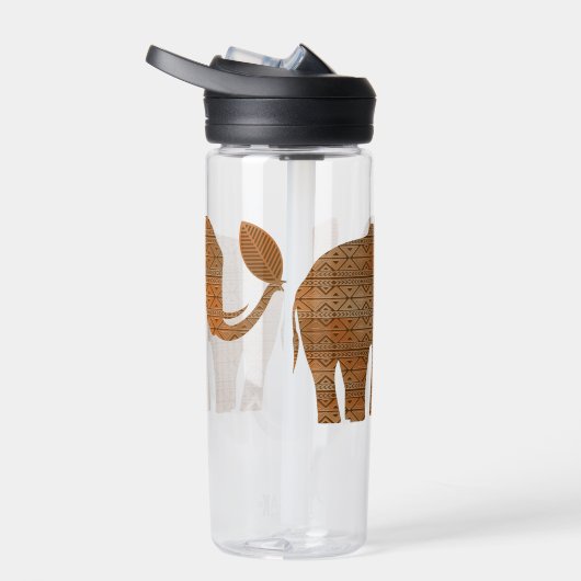 Elephant Tribal Kunstontwerp Waterfles (Rechts)