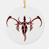 Elephant Tribal Tattoo - rood en zwart Keramisch Ornament (Voorkant)