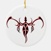 Elephant Tribal Tattoo - rood en zwart Keramisch Ornament (Achterkant)