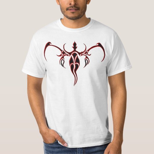 Elephant Tribal Tattoo - rood en zwart T-shirt (Voorkant)