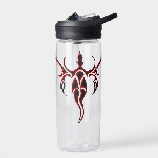 Elephant Tribal Tattoo - rood en zwart Waterfles (Links)