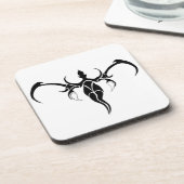 Elephant Tribal Tattoo - Zwart-wit Bier Onderzetter (Linkerzijde)