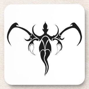 Elephant Tribal Tattoo - Zwart-wit Bier Onderzetter