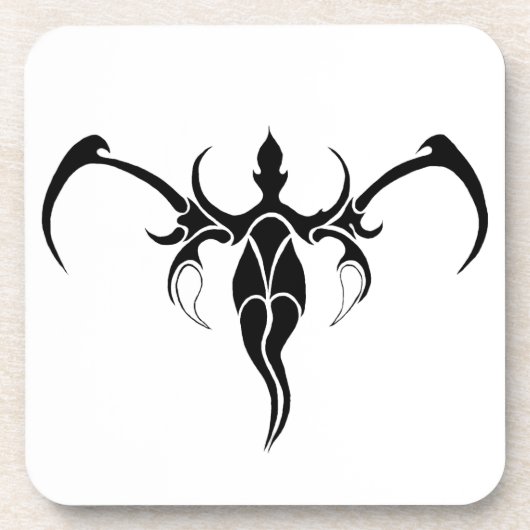 Elephant Tribal Tattoo - Zwart-wit Bier Onderzetter (Voorkant)