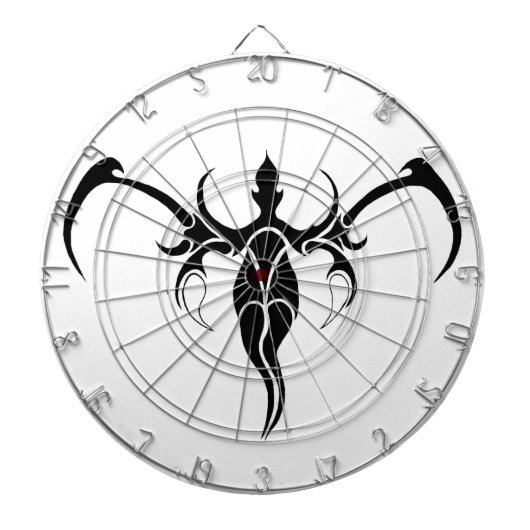 Elephant Tribal Tattoo - Zwart-wit Dartbord (Voorkant)