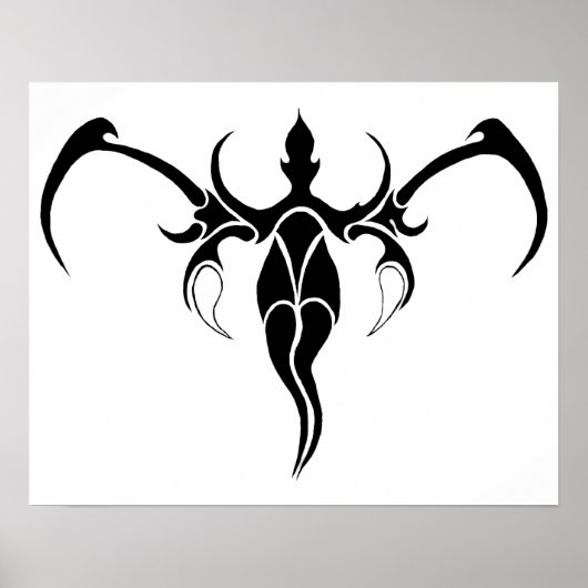 Elephant Tribal Tattoo - Zwart-wit Poster (Voorkant)
