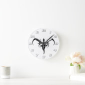 Elephant Tribal Tattoo - Zwart-wit Ronde Klok (Huis)