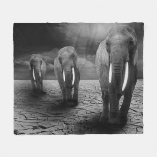 Elephant Trio Fleece Blanket Deken